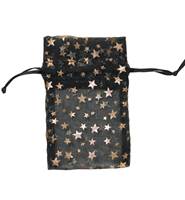 GOLD STARS ORAGANZA DRAWSTRING BAGS 27245-BX